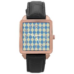 Pattern Texture Chevron Rose Gold Leather Watch  by Dutashop