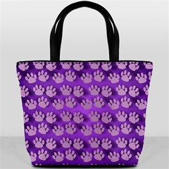 Pattern Texture Feet Dog Purple Bucket Bag by Dutashop