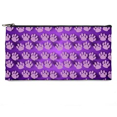 Pattern Texture Feet Dog Purple Pencil Case by Dutashop
