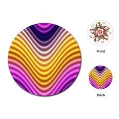 Wave Line Waveform Sound Orange Playing Cards Single Design (round) by Dutashop