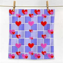 Love Hearts Valentine Decorative Face Towel by Dutashop