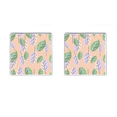 Leaf Pink Cufflinks (square) by Dutashop