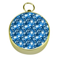 Star Hexagon Deep Blue Light Gold Compasses by Dutashop
