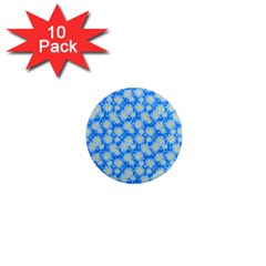Hydrangea Blue Glitter Round 1  Mini Magnet (10 Pack)  by Dutashop