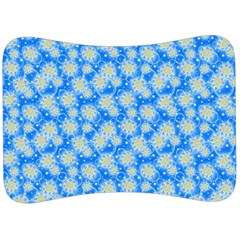 Hydrangea Blue Glitter Round Velour Seat Head Rest Cushion by Dutashop