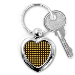 Yellow Pattern Green Key Chain (heart) by Dutashop