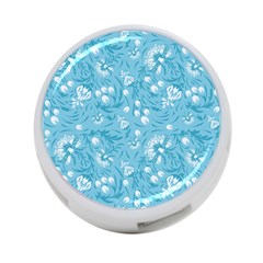 Blue White Flowers 4-port Usb Hub (two Sides) by Eskimos
