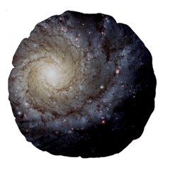 Spiral Galaxy Large 18  Premium Round Cushions by ExtraAwesomeSauce