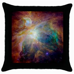 Colorful Galaxy Throw Pillow Case (black) by ExtraAwesomeSauce