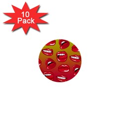 Hot Lips 1  Mini Buttons (10 Pack)  by ExtraAwesomeSauce