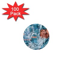 Retro Girls 1  Mini Magnets (100 Pack)  by ExtraAwesomeSauce