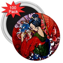 Geisha Geisha 3  Magnets (100 Pack) by ExtraAwesomeSauce