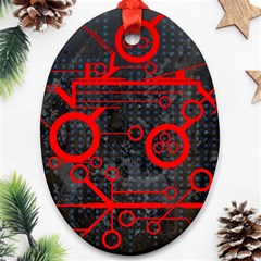 Tech - Red Oval Ornament (two Sides) by ExtraAwesomeSauce