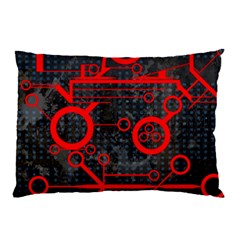Tech - Red Pillow Case (two Sides) by ExtraAwesomeSauce