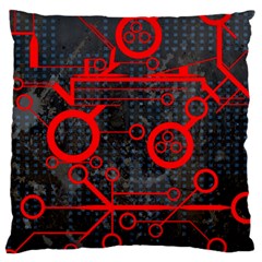 Tech - Red Large Cushion Case (two Sides) by ExtraGoodSauce