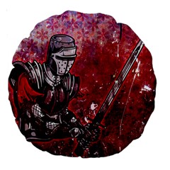 Knight Large 18  Premium Round Cushions by ExtraAwesomeSauce