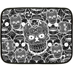 Sugar Skulls Bw Fleece Blanket (mini) by ExtraAwesomeSauce