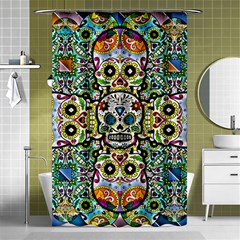 Sugar Skulls Pattern Shower Curtain 48  X 72  (small)  by ExtraAwesomeSauce