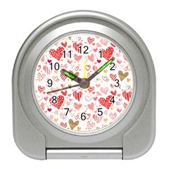 Beautiful Hearts Pattern Travel Alarm Clock by designsbymallika
