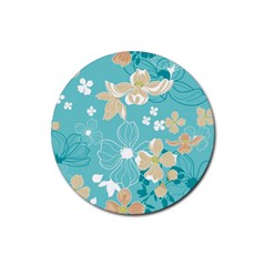 Floral Pattern Rubber Round Coaster (4 Pack)  by ExtraAwesomeSauce