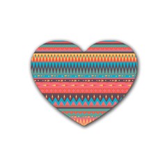 Native American Pattern Rubber Coaster (heart)  by ExtraAwesomeSauce