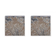 Linear Textured Botanical Motif Design Cufflinks (square) by dflcprintsclothing
