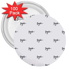 Tribal Style Symbol Drawing Print Pattern 3  Buttons (100 Pack)  by dflcprintsclothing