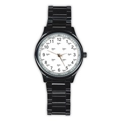 Tribal Style Symbol Drawing Print Pattern Stainless Steel Round Watch by dflcprintsclothing