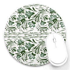Green Leaves Round Mousepads by Eskimos