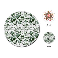 Green Leaves Playing Cards Single Design (round) by Eskimos
