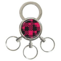 Cube Square Block Shape 3-ring Key Chain by Dutashop