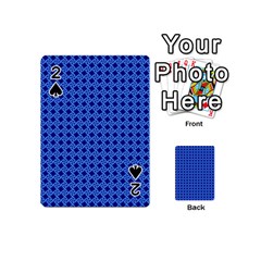 Basket Weave Basket Pattern Blue Playing Cards 54 Designs (mini) by Dutashop