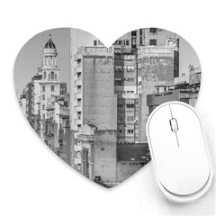Aerial View Montevideo Uruguay Heart Mousepads by dflcprintsclothing
