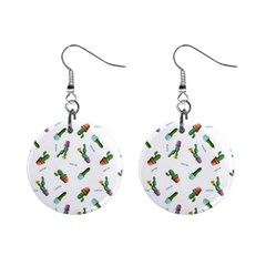Cacti In Pots Mini Button Earrings by SychEva