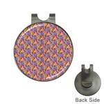 Groovy Floral Pattern Hat Clips with Golf Markers Front