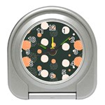 Black peach white  Travel Alarm Clock Front