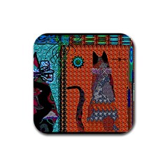 Cats Rubber Square Coaster (4 Pack)  by LW41021