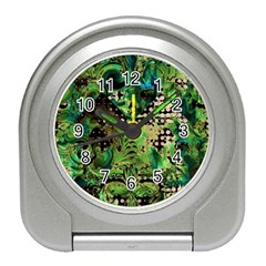 Peacocks And Pyramids Travel Alarm Clock by MRNStudios