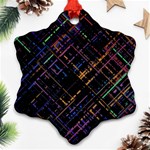 Criss-cross Pattern (multi-colored) Snowflake Ornament (Two Sides) Back