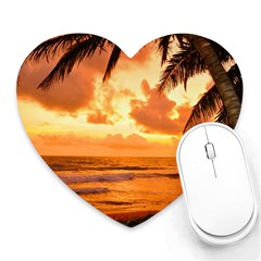 Sunset Beauty Heart Mousepads by LW323