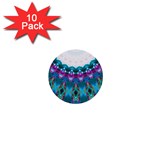 Peacock 1  Mini Buttons (10 pack)  Front