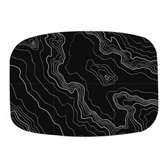 Black Topography Mini Square Pill Box by goljakoff