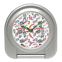 Folk Floral Pattern  Flowers Abstract Surface Design  Seamless Pattern Travel Alarm Clock by Eskimos