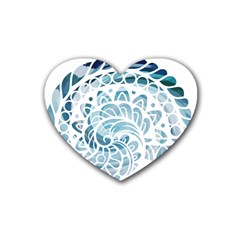 Coquillage-marin-seashell Rubber Coaster (heart)  by alllovelyideas
