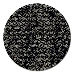 Neon Geometric Pattern Design Magnet 5  (round) by dflcprintsclothing