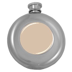 Frosted Almond Brown Round Hip Flask (5 Oz) by FabChoice