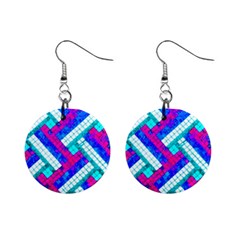 Pop Art Mosaic Mini Button Earrings by essentialimage365