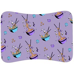 Japanese Ramen Sushi Noodles Rice Bowl Food Pattern Velour Seat Head Rest Cushion by DinzDas