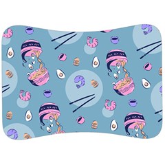 Japanese Ramen Sushi Noodles Rice Bowl Food Pattern 2 Velour Seat Head Rest Cushion by DinzDas