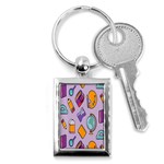 Back To School And Schools Out Kids Pattern Key Chain (Rectangle) Front